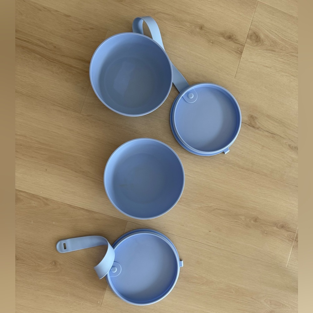 Porter Set of Blue Bowls with Lids